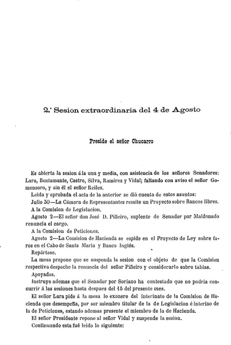 DIARIO DE SESIONES DE LA CAMARA DE SENADORES del 04/08/1869